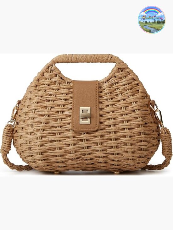 Handbags - Handmade Straw Woven Crossbody Beach Dumpling Bag Tote Clutch